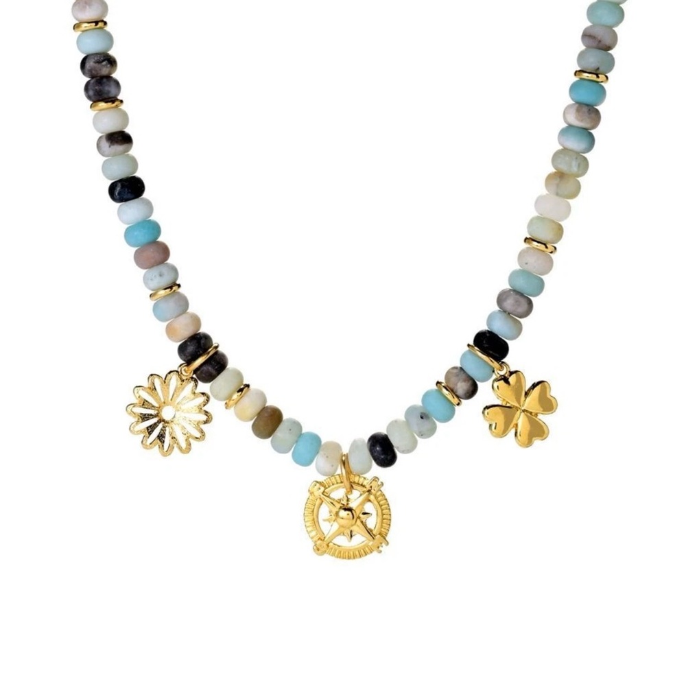 REAL Amazonite Stones 24 gold plating